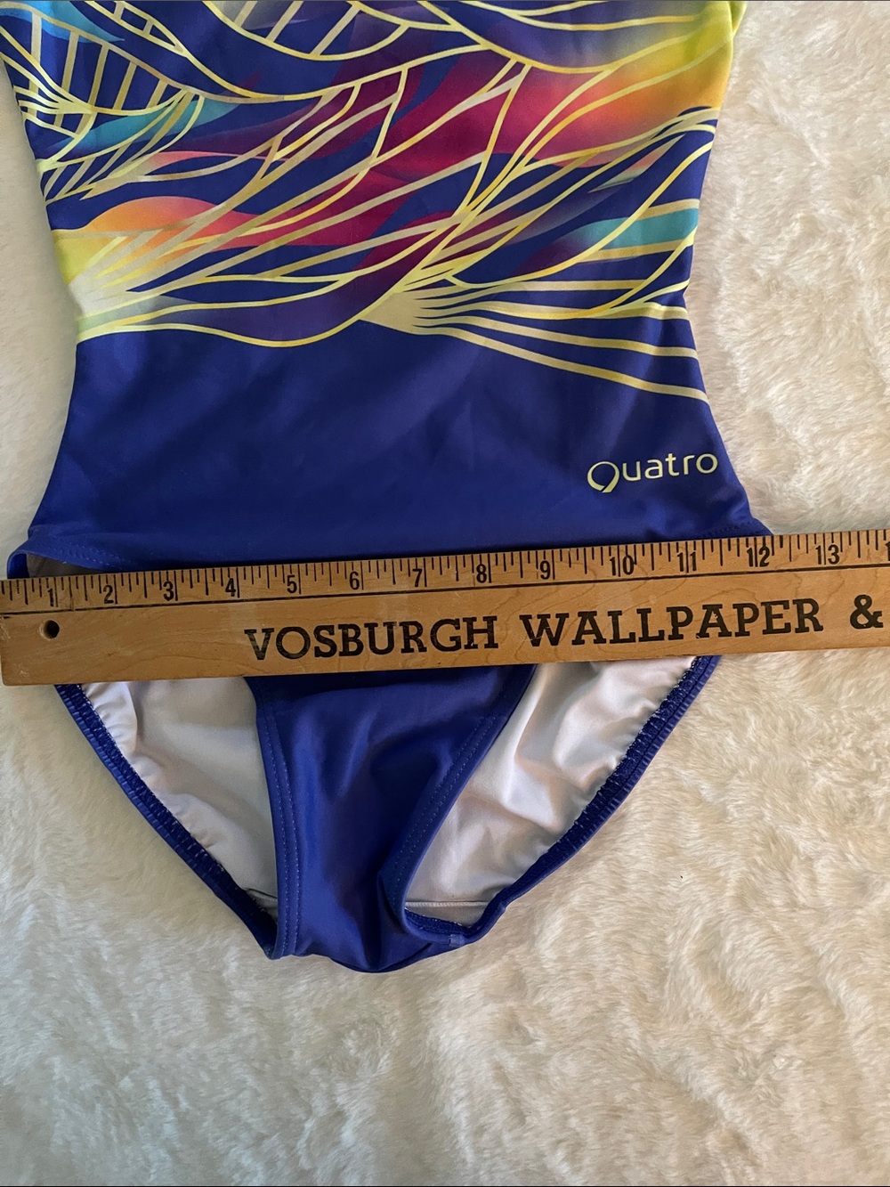 Quatro Multicolor Leaf-Print One-Piece Leotard SZ 11-12 yrs - Picture 8 of 8